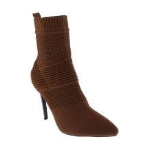 Look 005: brown knit stiletto sock boot