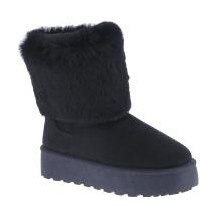 Look 016: black faux-fur platform boot