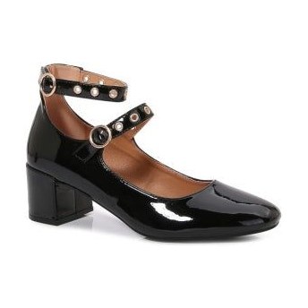 Look 017: black patent studded Mary Jane