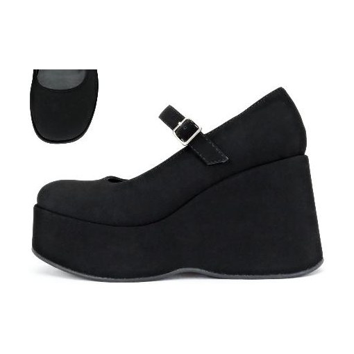Look 024: platform wedge Mary Jane