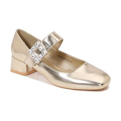 Look 026: gold Mary Jane flat