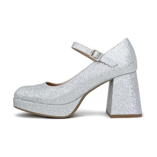 Look 040: silver glitter platform Mary Jane