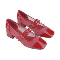 Look 053: red patent Mary Jane