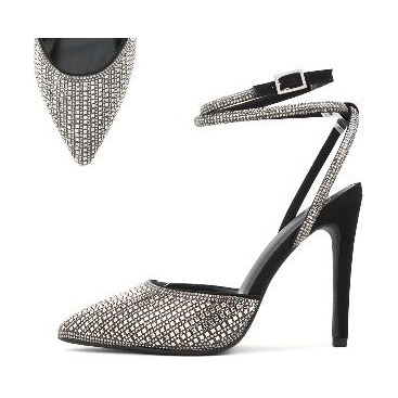 Look 066: rhinestone pointed stiletto with ankle strap