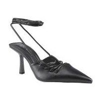 Look 068: black pointed slingback with ankle ties