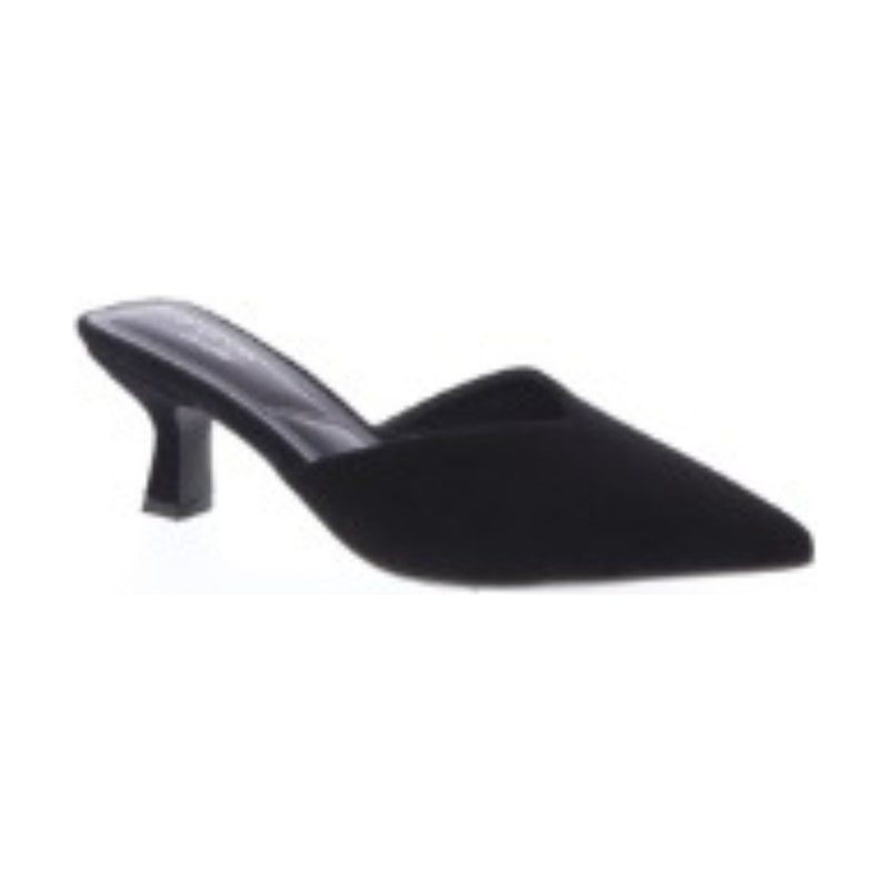 Look 073: suede pointed kitten-heel mule