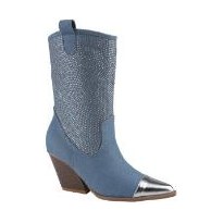 Look 076: denim western boot