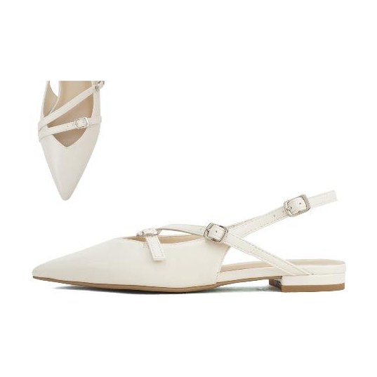 Look 077: pointed slingback flat