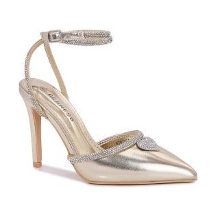 Look 079: metallic pointed stiletto with ankle strap