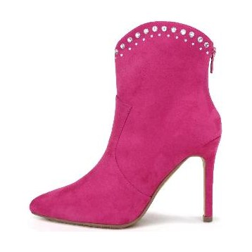 Look 086: pink suede stiletto bootie