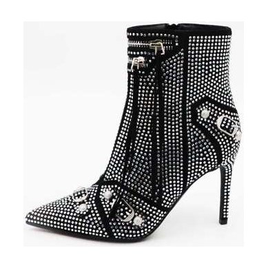 Look 087: rhinestone pointed stiletto bootie