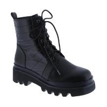 Look 088: black lace-up combat boot
