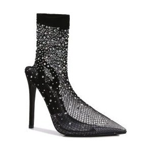 Look 090: black mesh sock bootie