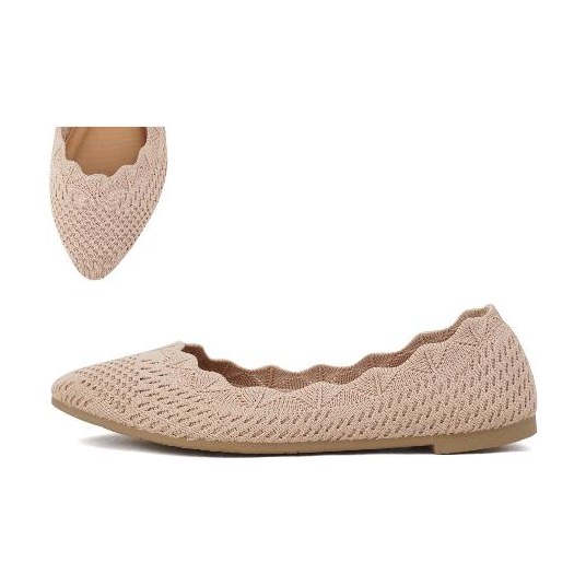 Look 092: knit scalloped ballet flat