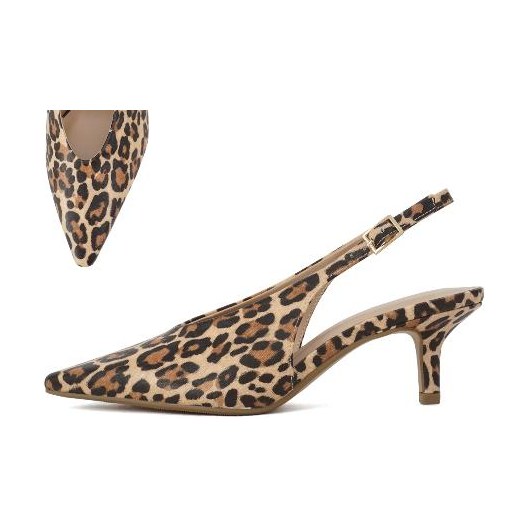 Look 096: leopard pointed kitten-heel slingback