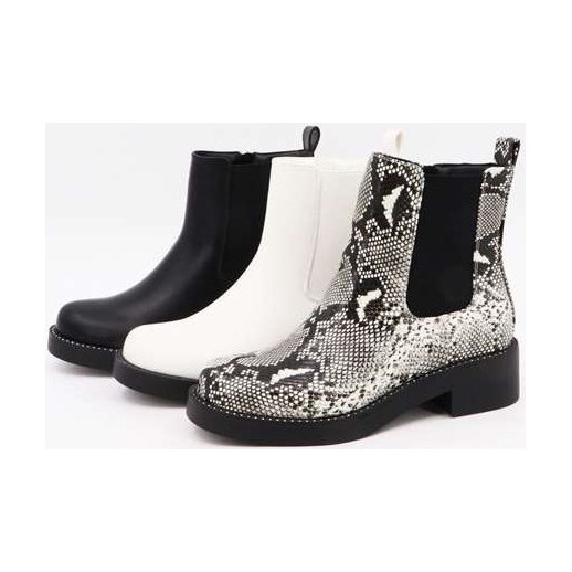 Look 103: snake-print Chelsea boot