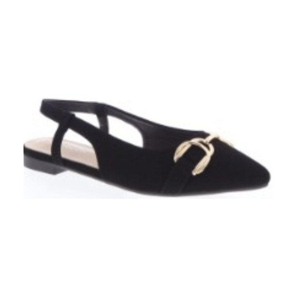 Look 115: pointed slingback flat with gold buckle