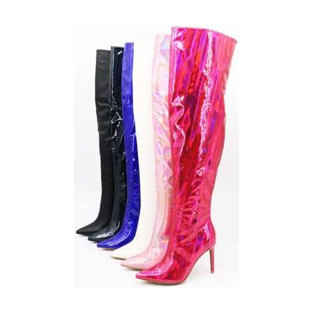 Look 120: patent over-the-knee stiletto boot